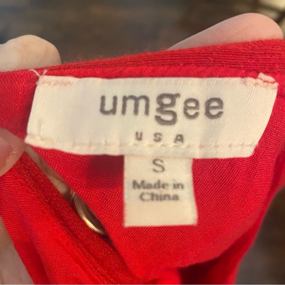 Umgee • Red Embroidered Boho 3/4 Flare Sleeve Mini Dress • Size S • EUC - Picture 7 of 8